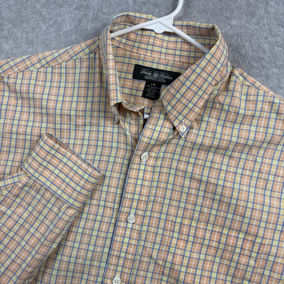 Brooks Brothers Other - Brooks Brothers Country Club Shirt Mens Large Orange Plaid Egyptian Cotton
